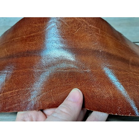 Cuir de queue de kangourou - brun satiné - cuirenstock