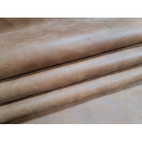 Demi peau de cuir de vachette nuancé - brun clair - maroquinerie - ameublement - Cuirenstock