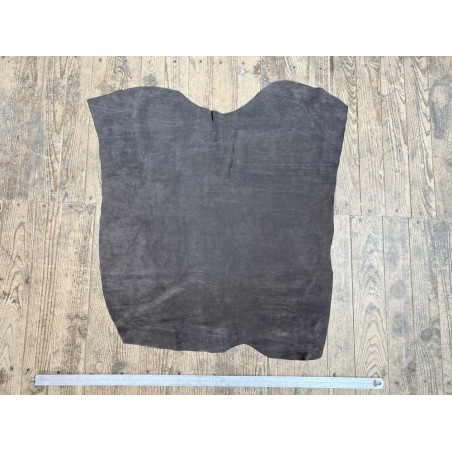 Peau de veau velours gris bison - Cuir en Stock