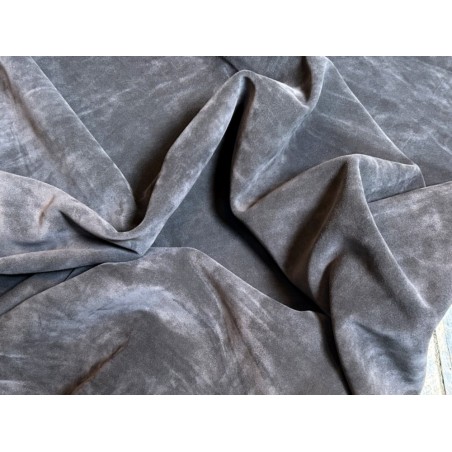 Peau de veau velours gris bison - Cui en Stock