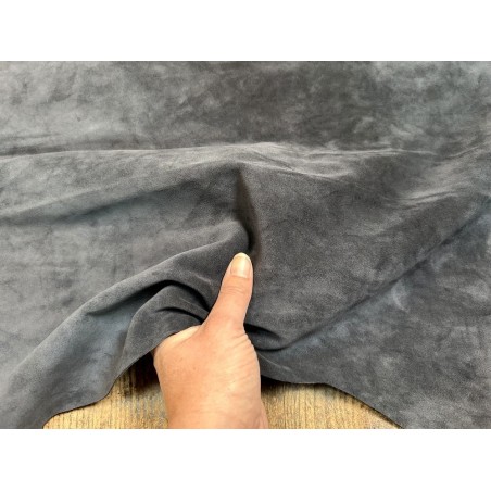 Peau de veau velours gris ardoise - Cuir en Stock