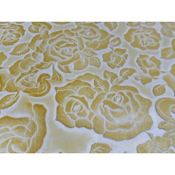 Peau de cuir de mouton motif fleuri - Jaune - Cuir en Stock
