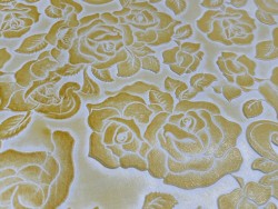 Peau de cuir de mouton motif fleuri - Jaune - Cuir en Stock