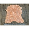 Peau de cuir de mouton motif fleuri - Orange - Cuir en Stock