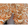Peau de cuir de mouton motif fleuri - Orange - Cuir en Stock
