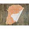 Peau de cuir de mouton motif fleuri - Orange - Cuir en Stock