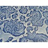 Peau de cuir de mouton motif fleuri - Bleu - Cuir en Stock