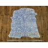 Peau de cuir de mouton motif fleuri - Bleu - Cuir en Stock