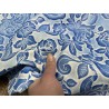 Peau de cuir de mouton motif fleuri - Bleu - Cuir en Stock