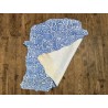 Peau de cuir de mouton motif fleuri - Bleu - Cuir en Stock