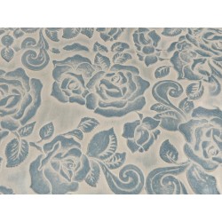 Peau de cuir de mouton motif fleuri - Bleu jeans - Cuir en Stock