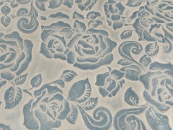 Peau de cuir de mouton motif fleuri - Bleu jeans - Cuir en Stock