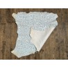 Peau de cuir de mouton motif fleuri - Bleu jeans - Cuir en Stock