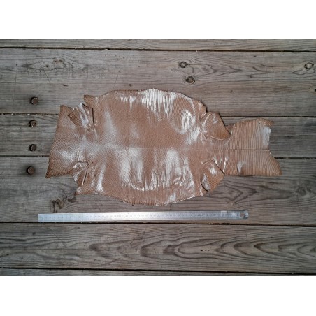 Peau de cuir de lézard -beige- accessoire bijou maroquinerie cuir en stock