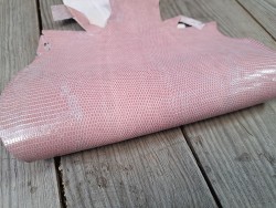 peau de cuir de lézard - rose pastel - accessoire bijoux - cuir en stock