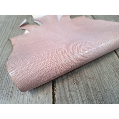 Cuir de lézard - blush - accessoire bijou - marqueterie - Cuir en Stock