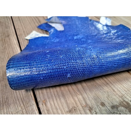 Grande peau de cuir de lézard - denim - maroquinerie bijou - Cuir en Stock