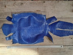 Grande peau de cuir de lézard - denim - maroquinerie bijou - Cuir en stock