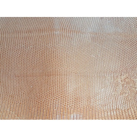 Grande peau de cuir de lézard - camel délicat- bijou - accessoire - Cuir en Stock