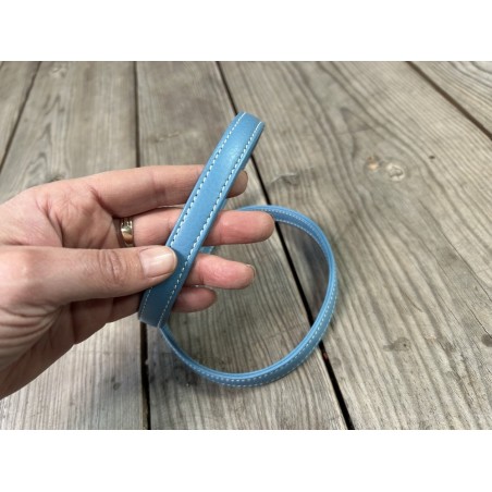 Paire d'anses de sac en cuir - 40.5 cm - Bleu jeans