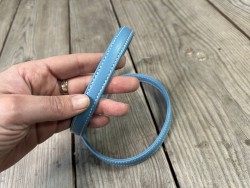 Paire d'anses de sac en cuir - 40.5 cm - Bleu jeans
