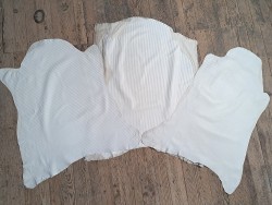 Lot de 3 peaux de cuir stretch identiques linéaires-Crème