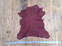 Peau de chèvre velours - Lie de vin- Maroquinerie - Cuir en Stock