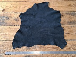 Peau de chèvre velours - Bleu nuit - Cuir en Stock