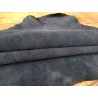 Peau de chèvre velours - Bleu nuit - Cuir en Stock
