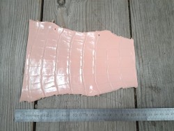 Peau de crocodile véritable - Rose nude - Cuir en Stock