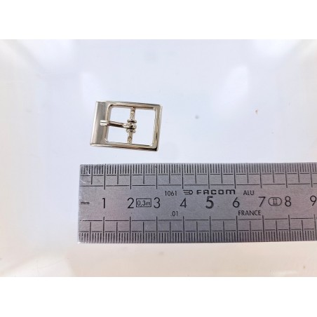 Petite boucle rectangulaire plateforme - Nickelé - 12 mm - Bouclerie