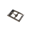 Petite boucle rectangulaire plateforme - Nickelé - 12 mm - Bouclerie
