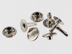 Rivets simples acier nickelé maroquinerie Cuir en Stock taille6
