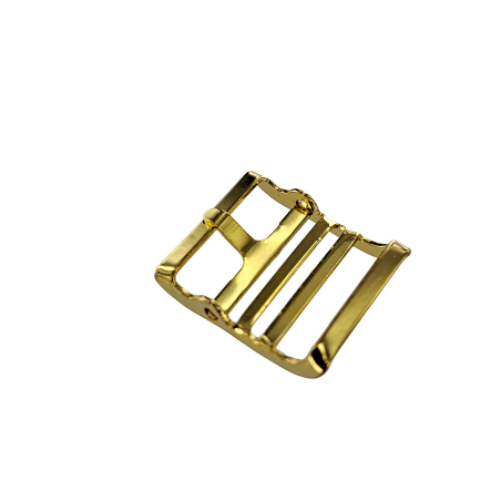Petite boucle de ceinture fantaisie - Laiton - 14mm - Cuir en Stock