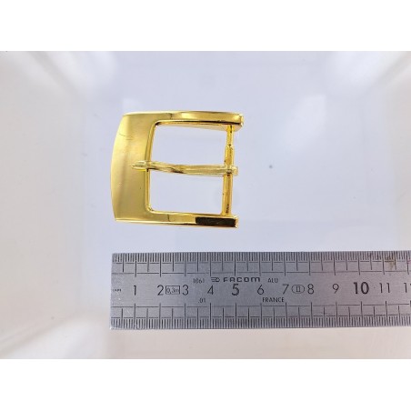 Boucle de ceinture rectangulaire plateforme - Laiton - Cuir en Stock