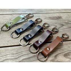 Porte clés en cuir avec mousqueton - 11 coloris - idée cadeau - goodies - Cuirenstock