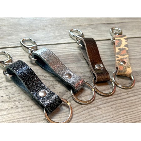 Porte-clés en cuir - Élégant avec mousqueton pivotant - Cuir en Stock