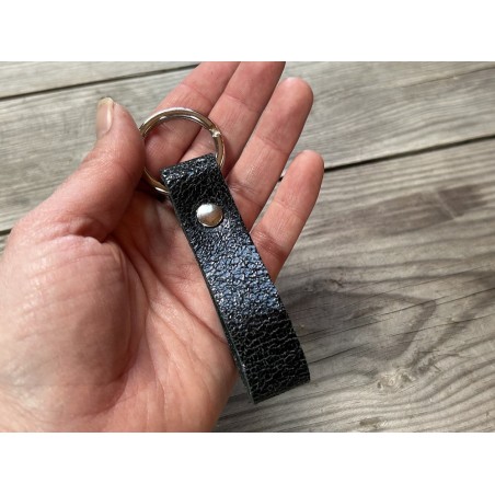 Porte clés en cuir avec un simple anneau - Cuir en Stock