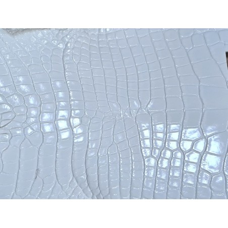 Peau de cuir crocodile blanc - Cuir en Stock
