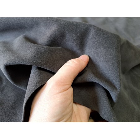 Peau de veau velours - carbone - maroquinerie - vêtement - Cuir en stock