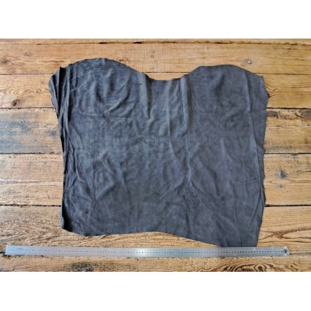 Peau de veau velours - carbone - maroquinerie - vêtement - Cuir en stock
