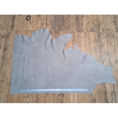 Demi peau de cuir de vache grainé - gris béton - Cuirenstock