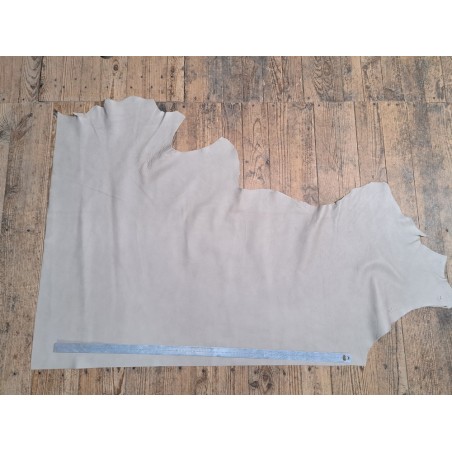 Demi-peau de cuir de vache grainée - écru - maroquinerie - ameublement - Cuir en Stock