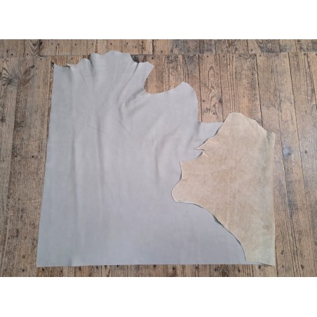 Demi-peau de cuir de vache grainée - écru - maroquinerie - cuirenstock