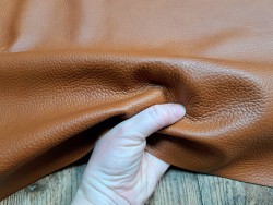 Demi-peau de cuir de vache gros grains - brun automnal - maroquinerie - cuirenstock