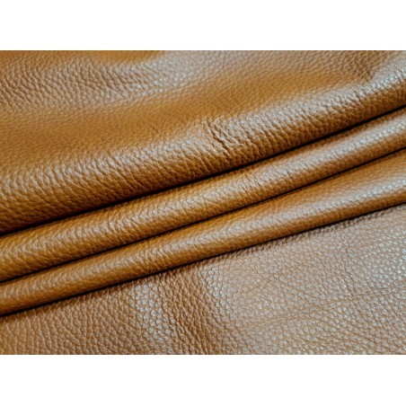 Demi-peau de cuir de vache gros grains - brun automnal - maroquinerie - Cuirenstock