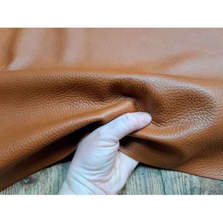 Demi peau cuir vache grainée - brun automnal - maroquinerie - cuir en stock