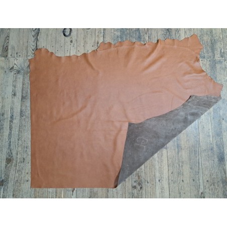 Demi peau cuir vache grainée - brun automnal - maroquinerie - cuirenstock