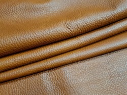 Demi peau cuir vache grainée - brun automnal - maroquinerie - cuir en stock