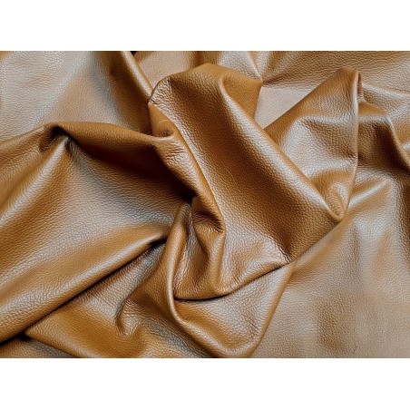 Demi peau cuir vache grainée - brun automnal - maroquinerie - cuir en stock